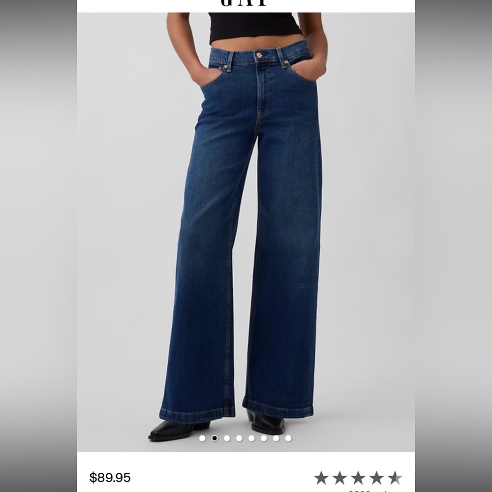 GAP Dark Blue Wide Leg Jeans Petite